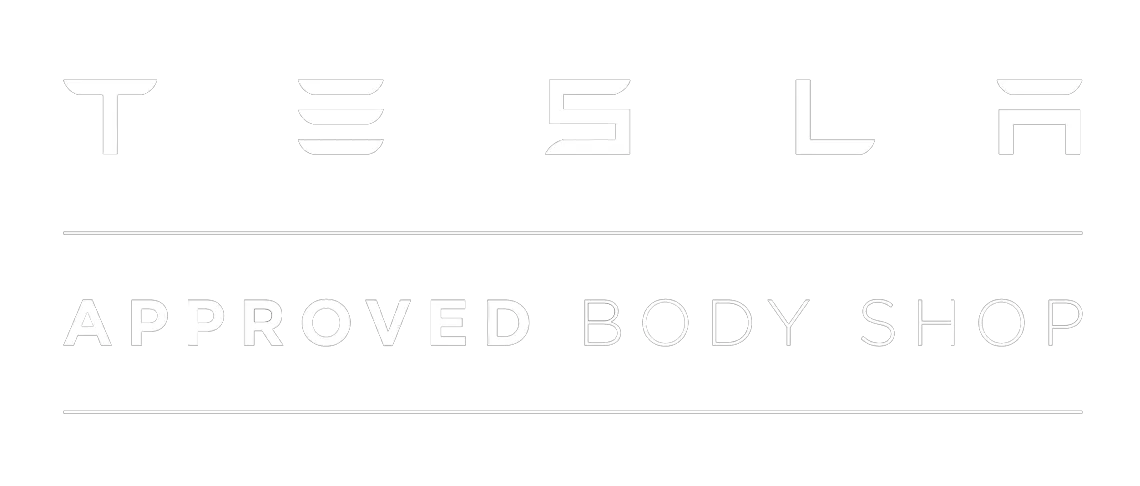 Offizielles Logo von TESLA approved Body Shop